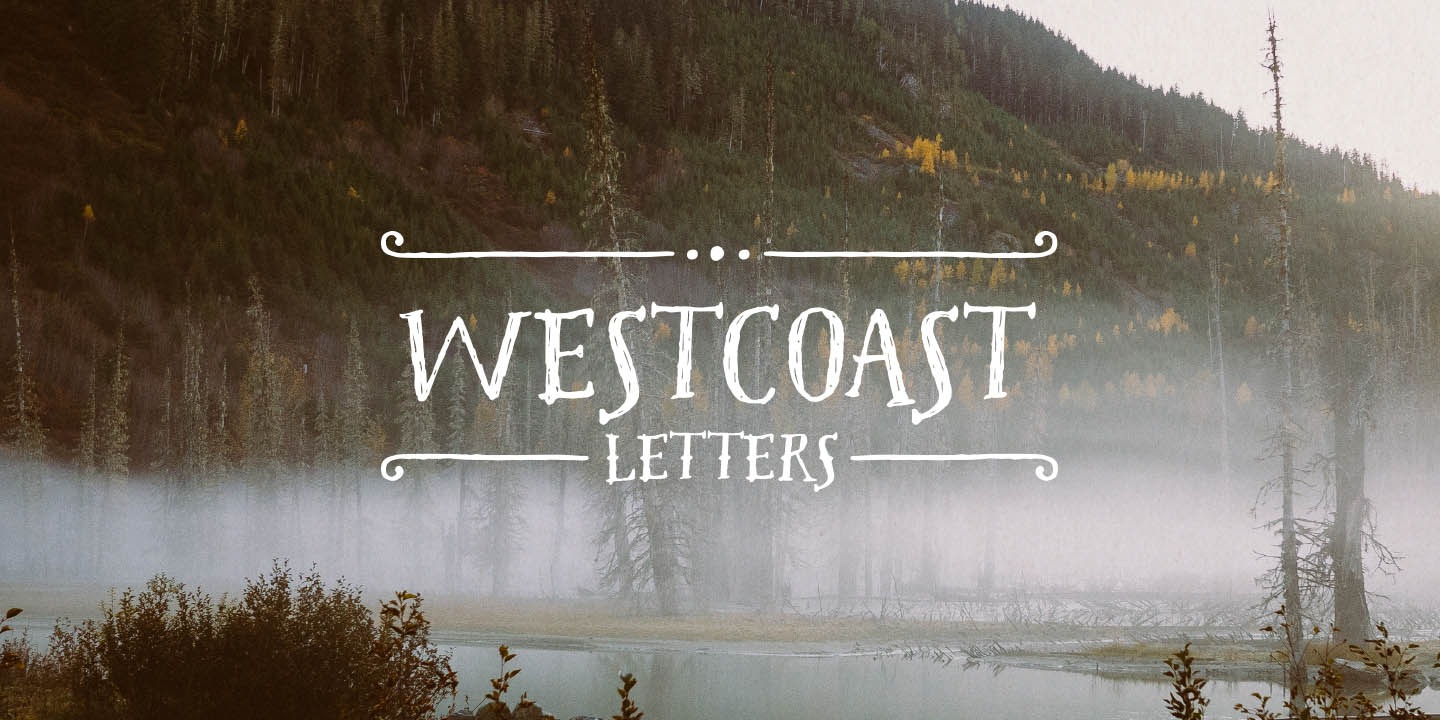 Ejemplo de fuente Westcoast Letters Regular